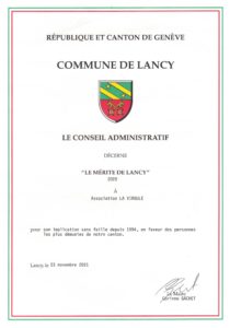 Certificat Le mérite de Lancy